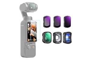 K&F Concept Effect Lens & ND Filter Set, kompatibel mit DJI Osmo Pocket 3, 1.2X Anamorphot-Objektiv+ Weitwinkel-Objektiv+ 10X Makro-Objektiv+ ND8+ND32+ND128, Osmo Pocket 3 Zubehör, Multi-Beschichtung