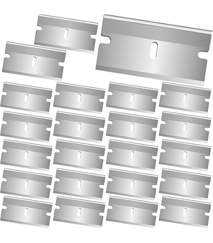 100 Lame Di Ricambio Per Raschietto - Acciaio Inox, Doppio Taglio, 4x1.9cm, Per Pulizie Vetro E Ceramica - Foto 8