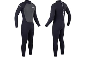 Osprey Mens Full Length 6mm/5mm Winter Wetsuit, Adult Neoprene Surfing Diving Wetsuit, Zero, Black