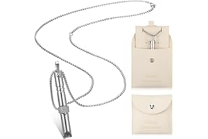 Fiada Collier de Respiration Consciente Collier de Soulagement d'Anxiété Collier de Respiration Anti-Stress Outil de Respiration de Chaîne de Méditation avec Sac à Bijoux (Style de Nouveauté)