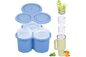 MOSTFUN Silikonowa forma do kostek lodu Stanley Cup, 3 w 1, wielokrotnego użytku, z pokrywką, na kubki o pojemności 20-40 oz, pojemnik na kostki lodu z silikonu, do chłodzenia koktajli, whisky, soku
