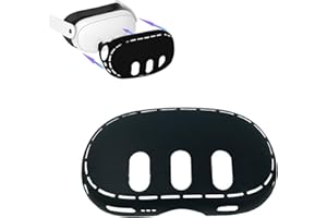 HSUPEZ Custodia Protettiva in Silicone per Meta Quest 3 - Shell VR Antiurto e Protezione Completa per Headset, Compatibile con Meta Quest 3 (Nero)