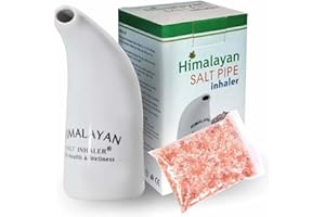Soo Himalayan Salt Inhaler, White Ceramic, with Pink Salt Crystals, Natural Respiratory Wellness, 200 gram Salt Free Natural Respiratory Aid
