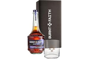 Burnt Faith Brandy Gift Set 70 cl | Includes 22 ct Gold-Finished Tumbler | Charentais Distilled | 40% ABV | UK’s First Dedicated Brandy House