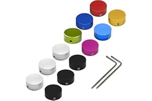 SOLUTEK Metal Buttons Pedal Footswitch Topper with 3 Screws and Rubber Insert Fit Tightly on common 3/8"10mm pedal foot switches 12pcs Pack 8colors