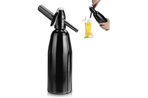 TBRFP Botella Sifón Para Refrescos,1 Litre Soda Maker,Soda Sifón Botella con Regulador de Presión, Aluminio Sparkling Water Maker para zumos caseros, mojitos, cócteles, bebidas