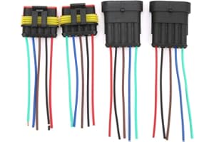 Kadimendium 2 Ensembles 4/5/6 Broches Voiture Connecteur électrique étanche Prise Voiture Fil Connecteur Mâle Femelle Connecteur avec Câble Métallique(5P)