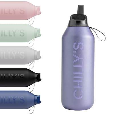 Chilly's Series 2 Flip Water Bottle with Sports Lid - Vacuum Insulated Stainless Steel Water Bottle...