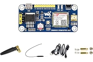 Waveshare gsm/GPRS Hat for Raspberry Pi 2B/3B/3B+/Zero/Zero W Jetson Nano Based on SIM800C Send Messages Connect to Wireless Internet Transfer Data
