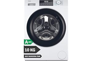 Haier I-Pro Series 1 HW100-BP14929A-S - Lavadora Carga Frontal 10KG, Clase A-20%, Función Vapor, Motor Inverter, 1400 RPM, Fin Diferido, Libre instalación, Detector Automático KG, 15 Programas, Blanco