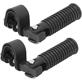 Folding Motorcycle Stirrups Clamp 25-31 mm Non-Slip | Folding Stand Frees Up Space When Not Used, Rubber And Black Metal, Ped