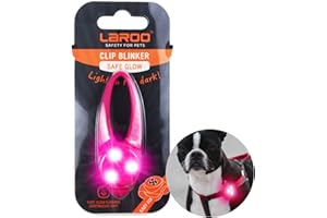 LaRoo Pendentifs pour Colliers Chien, Etanche Silicone Souple Sécurité Clignotant à LED Lumineux pour Les Sports de Plein Air et Promener le Chien Chats