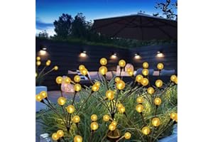 FOMOMDI Lampes solaires pour piquets de jardin, 10 LED transparentes, 39 cm de hauteur, éclairage décoratif extérieur (Paquet de 2-40 LED)