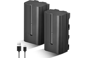 Soonpho 2-Pack NP-F550 Batteria di ricambio Batteria compatibile per Sony NP-F970 F960 F950 F770 F750 F570 F550 per Godox VILTROX Neewer Videocamera/Monitor/Camera