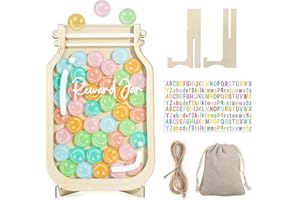 MSLSOZ Barattolo di ricompensa con volto sorridente, con corda e staffa per appenderlo, tabella di ricompensa del comportamento dei bambini, motivazione di buon comportamento, strumento di formazione