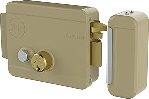 YALE SECURITY YALE Serratura elettrica da applicare Y68800602 SX C/K e pulsante, in acciaio verniciato, apertura con chiave e con impulso elettrico a pulsante