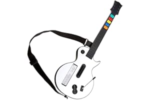 DOYO Guitare Guitar Hero Wii Wireless Blanche pour Nintendo Wii Guitar Hero et Rock Band, Guitare Sans Fil Contrôleur de Type Guitare Amovible pour Wii
