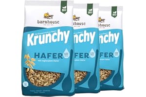 BARNHOUSE Bar House krunchy pur Avena, confezione da 3 (3 x 375 G sacchetti) – Bio