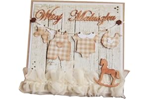 Napacoh Matrices De Fabrication De Cartes, Matrices De Découpe De Lettre De Bébé Garçon Fille pour La Fabrication De Cartes Vêtements bébé garçon