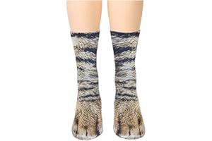 MoonyLI Chaussettes Unisexes Pieds Animaux Chaussette Patte Animale Simulation 3D Chaussettes pour équipage Motif Animal drôle Chaussettes Enfants