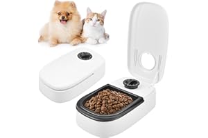 SIMDAO Automatic Cat Feeder,Cat Feeder Automatic With 48H Timer,350ML CaT Food Dispenser for Wet or Dry Food,AutoMatic Pet Feeders for Cats Small Dogs,CAt Timer Feeding Bowl Timed Feeding Station (SMALL C)