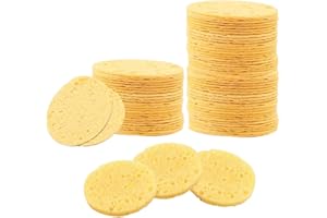 KANOSON 50 Pcs Facial Sponges Compressed Face Sponges Cleansing Sponge, Cellulose Facial Cleansing Sponge Pad Exfoliating Face Sponge, Reusable Sponge for Facial Cleansing, Makeup Remover, Exfoliating
