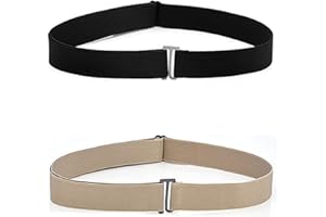 BLMHTWO 2 cinture elastiche invisibili, regolabili, senza fibbia, cintura elastica da donna, con fibbia piatta in metallo, cintura in vita per jeans, pantaloni e abiti da donna
