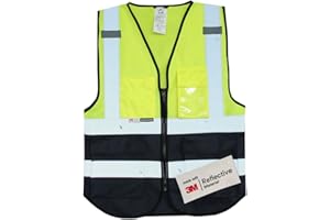 Salzmann Gilet di sicurezza ad alta visibilitá - Gilet multi-tasche riflettente con cerniera - Realizzato con nastro riflettente 3M