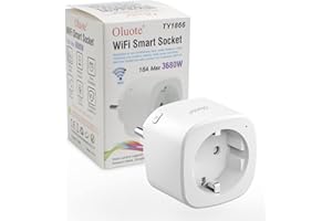 Oluote Enchufe inteligente Wifi,Smart Outlets Compatibles con Alexa y Google Assistant, Control de Voz, Control Remoto y Temp