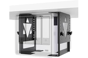PUTORSEN Soporte de PC Mini/NAS Bajo el Escritorio, Soporte de PC Bajo el Escritorio Ajustable en Altura y Anchura