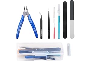 Coptiner 9PCS Gundam Model Tools Kit, Craft Set Model, Basic Tools Hobby for Gundam Model Building Repairing and Fixing with a Plastic Box