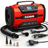KOBB KB301 Dijital Lastik Şişirme Pompası, 12V/220V, 150 PSI, 35L/dk Hava Akışı, LED Ekran, Siyah, 1.6kg