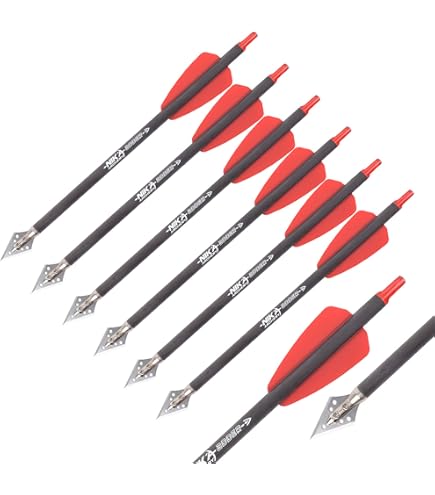 Flèches D'arbalète AMEYXGS 7.5" Et 15" - Carbone SP400, Ailettes Vertes, 400 Spine