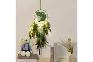 JINGXINXIN LED Traumfänger mit Licht,Jungen Dinosaurier Dream Catchers für Kinder als Geschenke, Kindergarten Schlafzimmer Wandbehang Ornamente Handwerk, Dekorationen