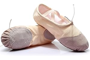 Rosefinch Tanzschuhe Ballettschuhe Ballettschläppchen hGeteilte Leder Sohle für Kinder Mädchen und Erwachsene
