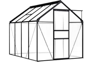 vidaXL Gewächshaus UV-beständig Garten Treibhaus Tomatenhaus Frühbeet Pflanzenhaus Anthrazit Aluminium Polycarbonat 4,75 m² 190x250x125/195cm