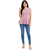 RESHLY Women Western Peplum Top | Premium Valentino Fabric Sleeveless Flared Ladies Top & Tunics (Pack of 1)