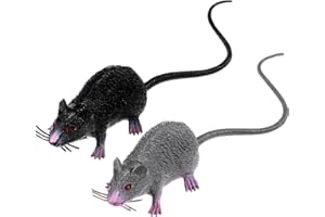 PRETYZOOM 2 Stück Realistische Mäusespielzeuge Lebensechte Mäuse Streichspielzeuge Gruselige Gefälschte Rattenfiguren Tricks Streiche Requisiten
