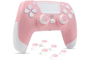 RALAN Pink Wireless Controller Kompatibel mit PS4/Pro/Slim/PS3/IOS/for Switch/PC for PS4 Dualshock 4 Gamepad mit Kopfhöreranschluss und Touchpad