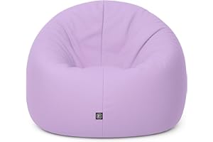 PATCH HOME Patchhome - Pouf 2 in 1, cuscino da pavimento, poltrona a sacco da gaming, per adulti e bambini, con imbottitura (Ø 125 cm, lilla)