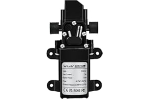 VeYocilk DC 24V Water Pump,1GPM 4L/Min G1/2" 20mm Self Priming Diaphragm Pump with Pressure Switch for Water Tap,Campervan,Kitchen,Bathroom,Water Tank