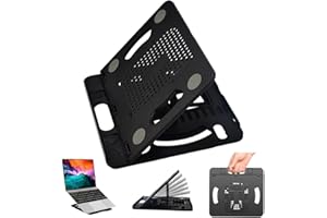 ADERTOS Support d'Ordinateur Portable Laptop Stand Réglable Ergonomique Support d'Ordinateur Portable Rotatif Support PC Portable Ventilé en ABS Compatible avec MacBook, Dell, Lenovo, HP(22*20*10CM)