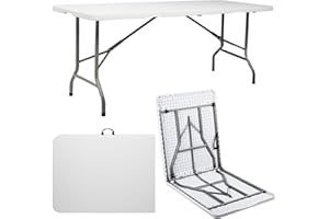 HOBBYZOO Table de Camping Pliante,180 x 76 cm,Table de Jardin Pique-Nique,8 Personnes,intérieur,extérieur,Pique-Nique,Barbecue