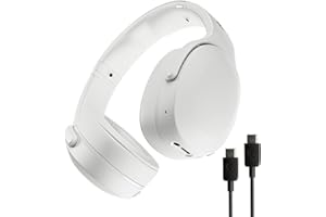 Skullcandy Crusher Evo Wireless Bluetooth Headphones with Multi-Sensory Bass and Charging Cable, Noise Isolating Over-Ear Fit, Up to 40 Hours Battery, Microphone for iPhone Android - Bone