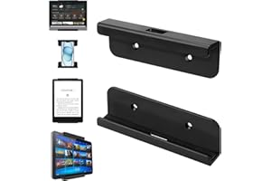 Kigniote Wall Mounted Tablet Holder, Universal Plastic Tablet & Phone Wall Mount, Black, Adhesive or Screw Installation