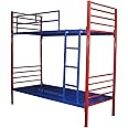 S. K. MODERN ART Metal Bunk Bed Without Storage Without Mattress (3 x 6 Feet, Red & Blue Powder Coated)