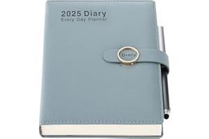 Mljtoyo Agenda 2025, 2025, formato A5, pagina al giorno, planner mensile settimanale con penna, agenda giornaliera con adesivi, 3 segnalibri, tasca posteriore, linguette mensili colorate, agenda