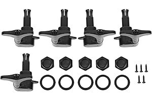 AGATIGE Set de Sintonizadores de Bajo, Clavijas de Afinación de Bajo Sellado de Aleación de 5 Cuerdas Clavijas Afinadores de Cabeza de Máquina para Bajos de Precisión y Bajos de Jazz(Negro)