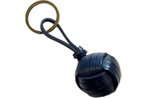 BLUECHOLON Llavero Bola Cordón o Cuero, Llavero Hombre Mujer Trenzado con forma de Bola. Llavero Coche Moto