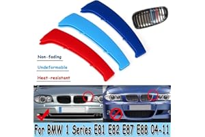 JKGROUP JK Griglia inserst strisce Rene griglia radiatore compatibili con B M W E81 E82 E87 E88 LCI Series 1 2003-2011 griglia anteriore Insert Trim M Power Sport Tech Performance Styling Tuning Tuning